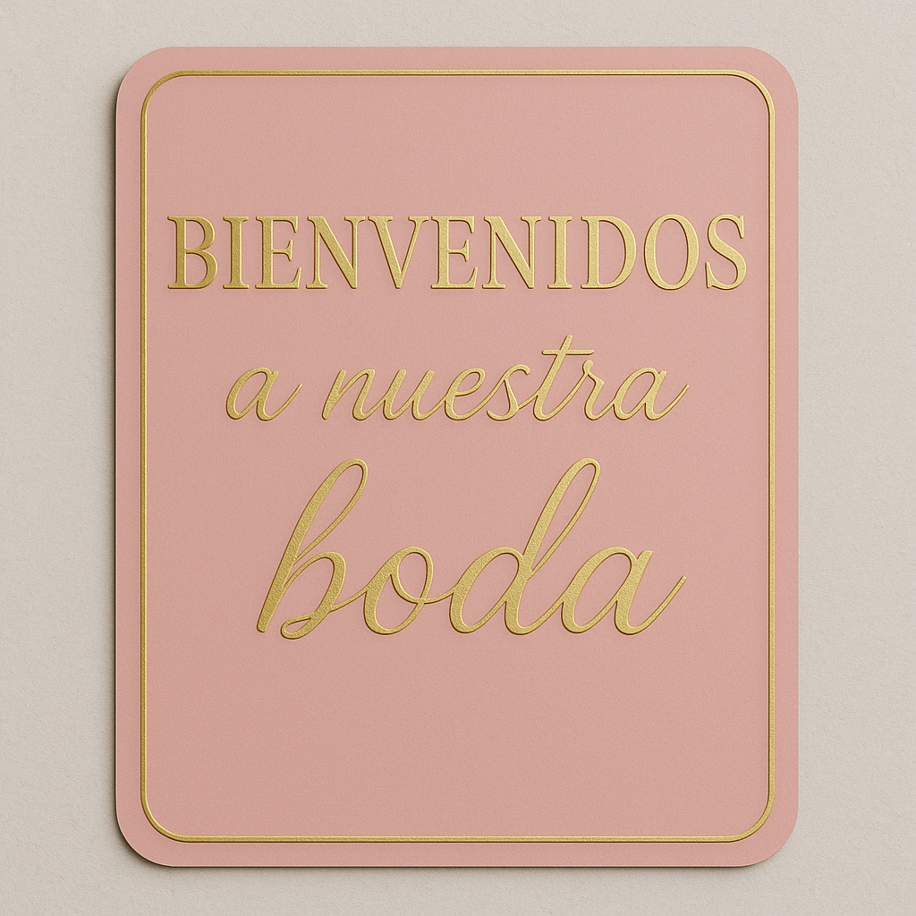 PLACA DE BIENVENIDA EN ACRILICO ESPEJO PREMIUM