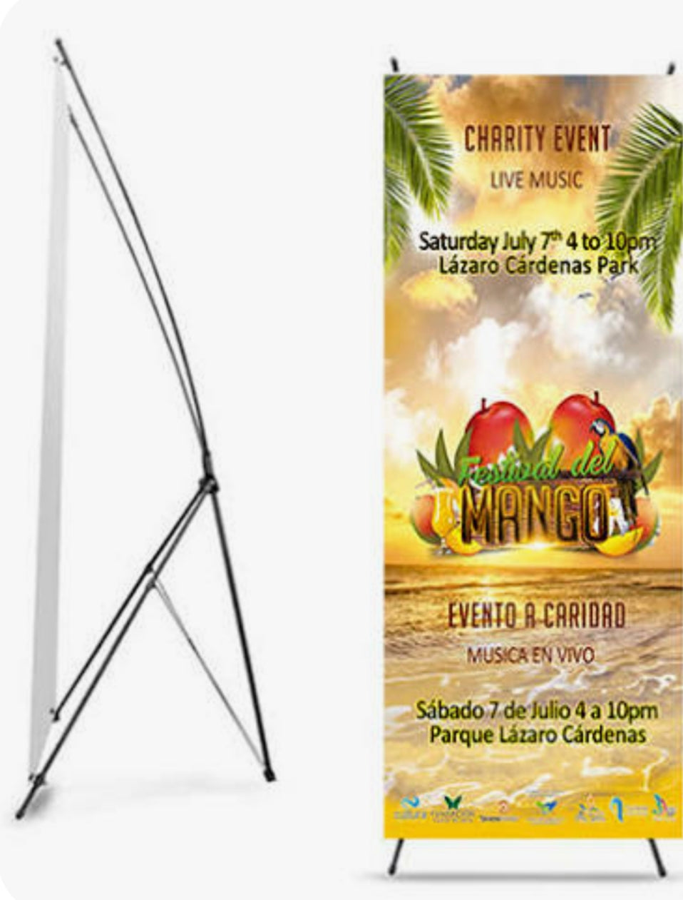 Estructura Display X Tipo Trípode para Lonas 60×160 / 80×180