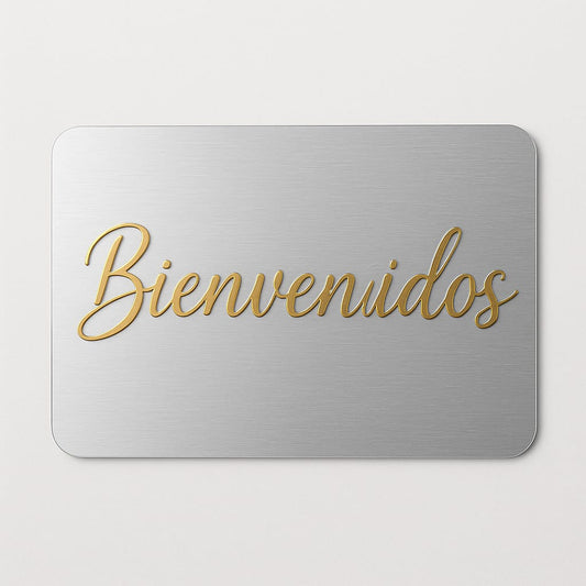 PLACA DE BIENVENIDA EN ACRILICO ESPEJO PREMIUM