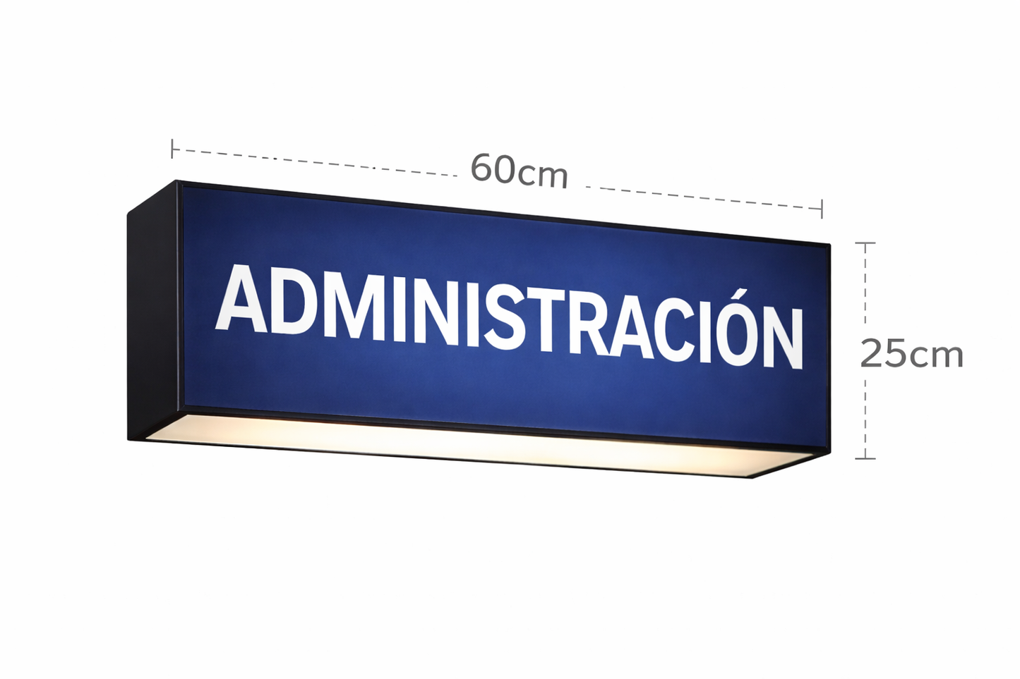 Caja de luz rectangular personalizada 60 × 25 cm