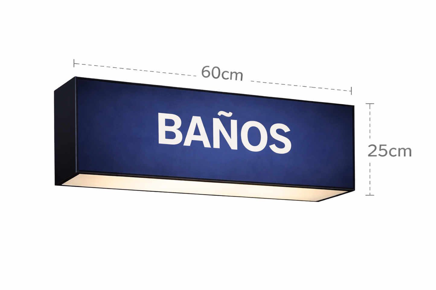 Caja de luz rectangular personalizada 60 × 25 cm