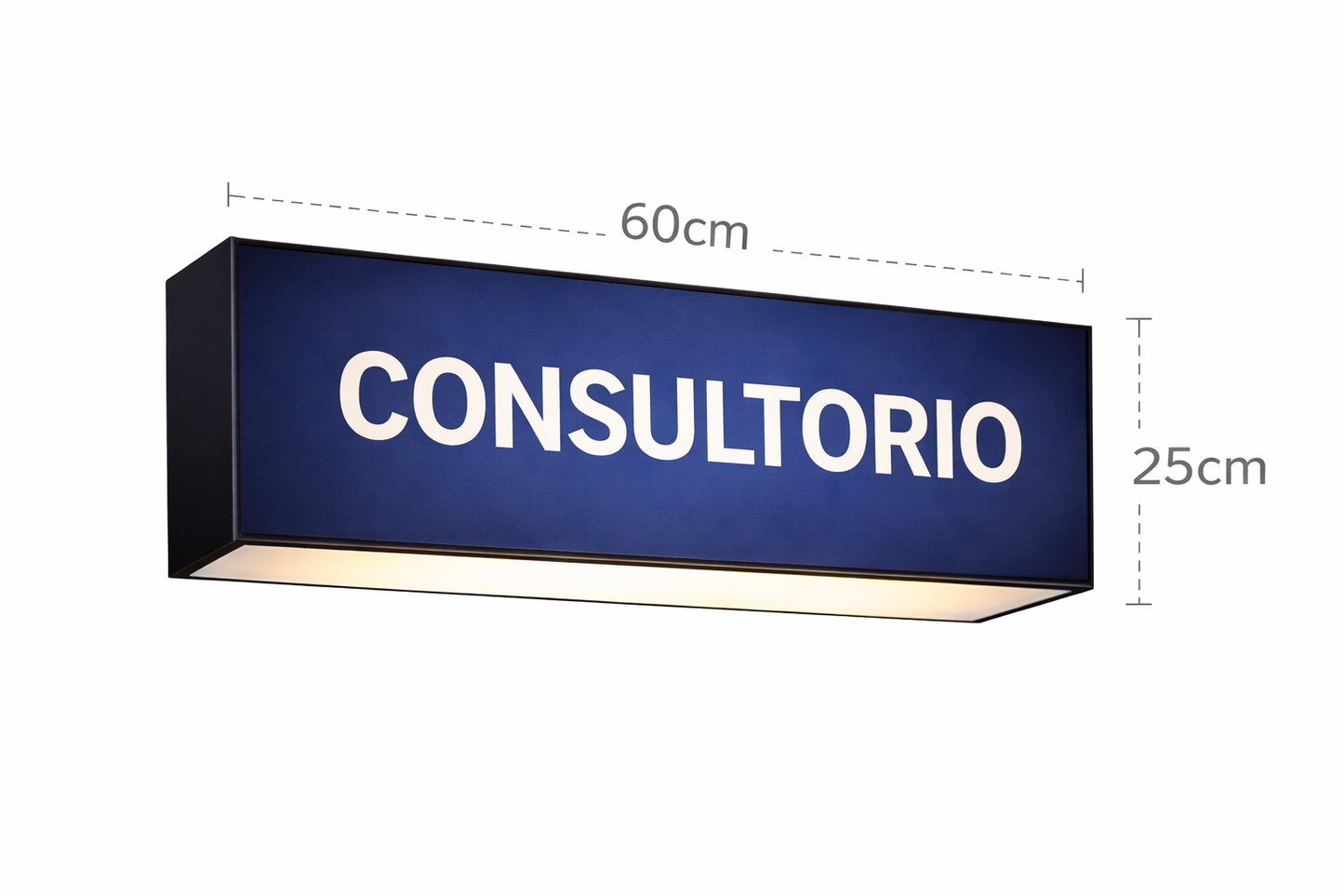 Caja de luz rectangular personalizada 60 × 25 cm