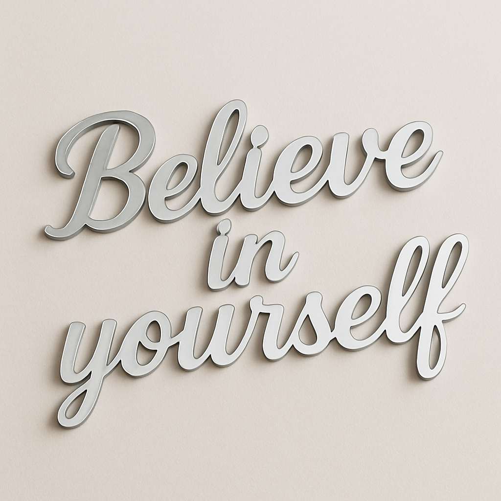 Palabra decorativa en acrilico espejo premium