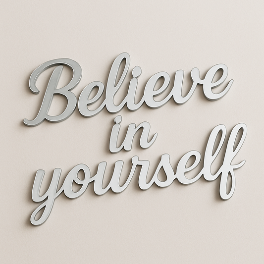 Palabra decorativa en acrilico espejo premium