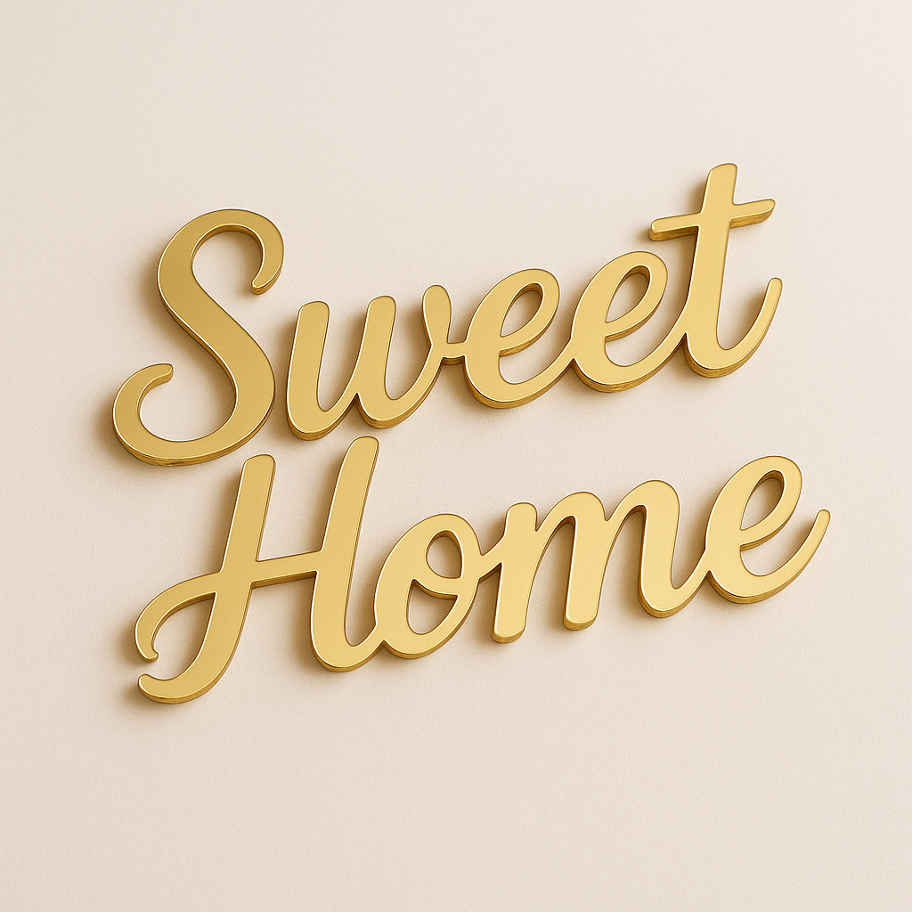 Palabra decorativa en acrilico espejo premium