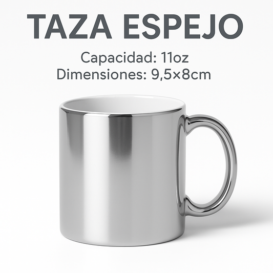 Taza Dorada y plata Para Personalizar – Acabado Premium Espejo